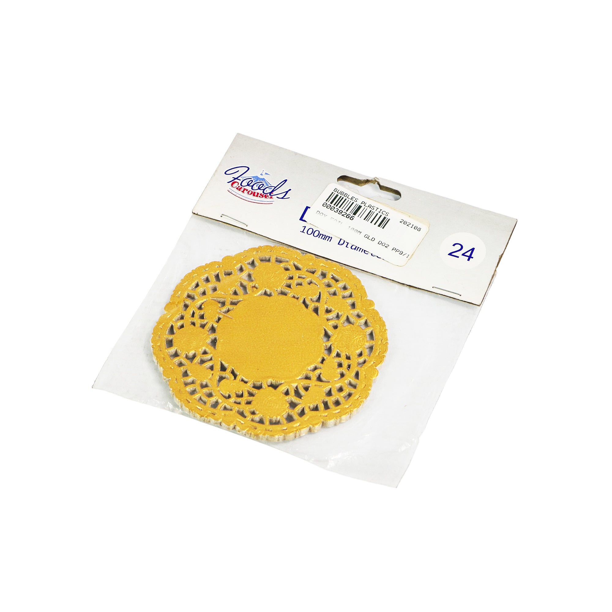 Foil Doilies Gold 100mm PP9/16 24pack