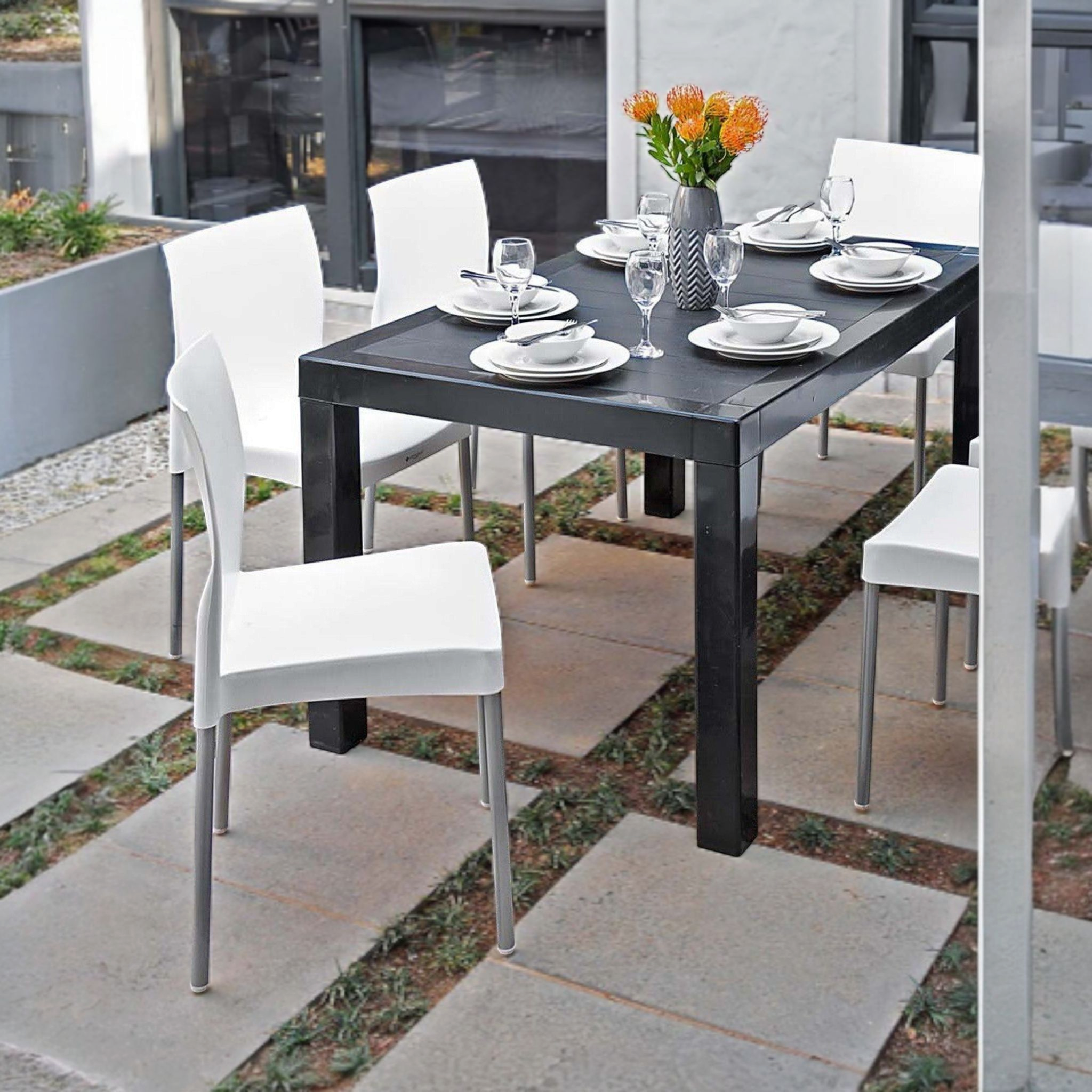 Apollo Cafe Chair Black Contour Outdoor