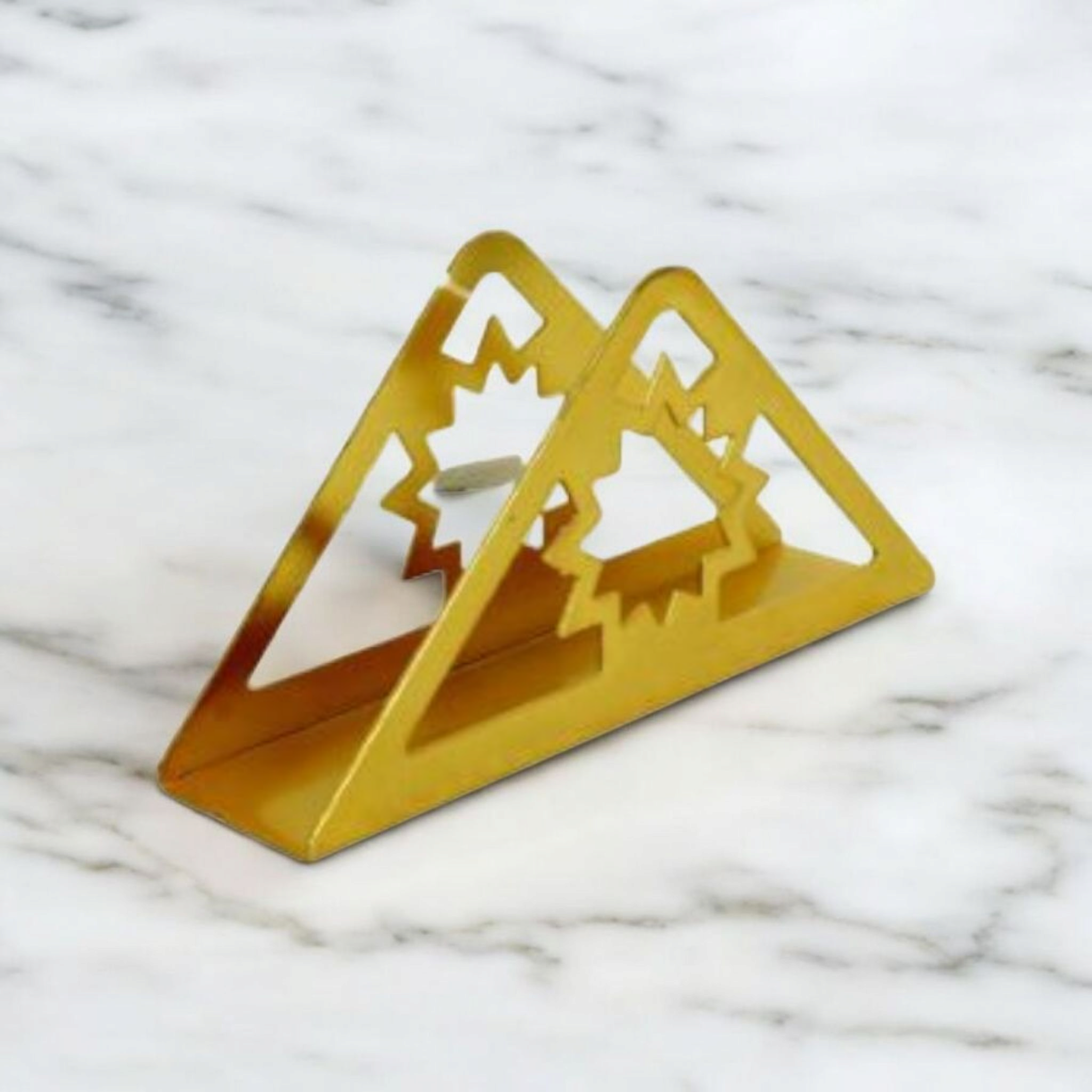 Gold Serviette Holder Tissue Rack Triangle