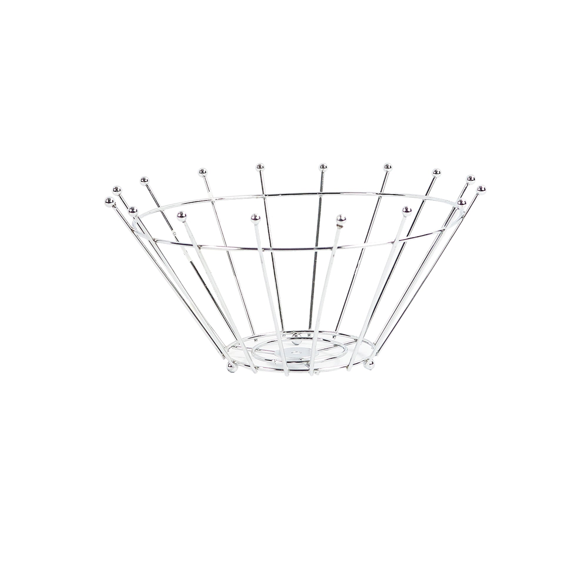 Plastic Basket Fruit Chrome Plated 25x10cm Round