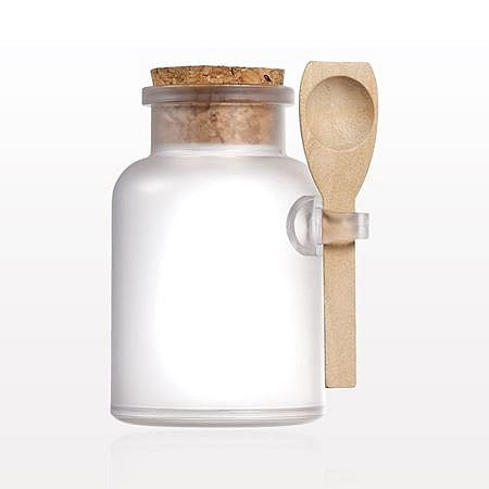 100ml Plastic Frosted Jar 5x8cm Honey-Bath Salt Container with Wooden Spoon & Cork Lid