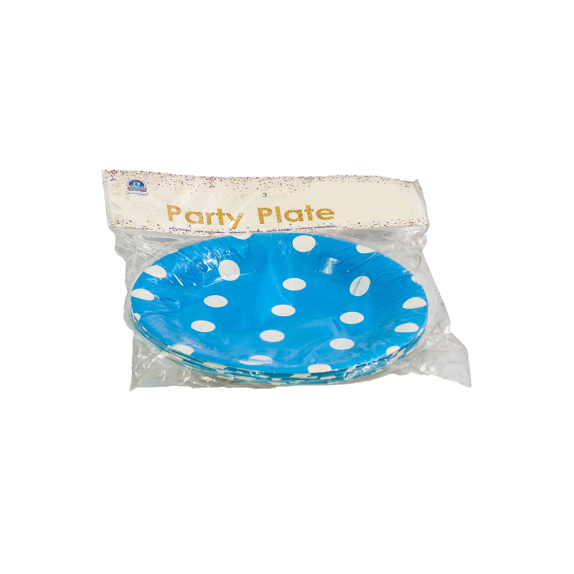 Party Paper Plates Blue Polka Dot 12pc