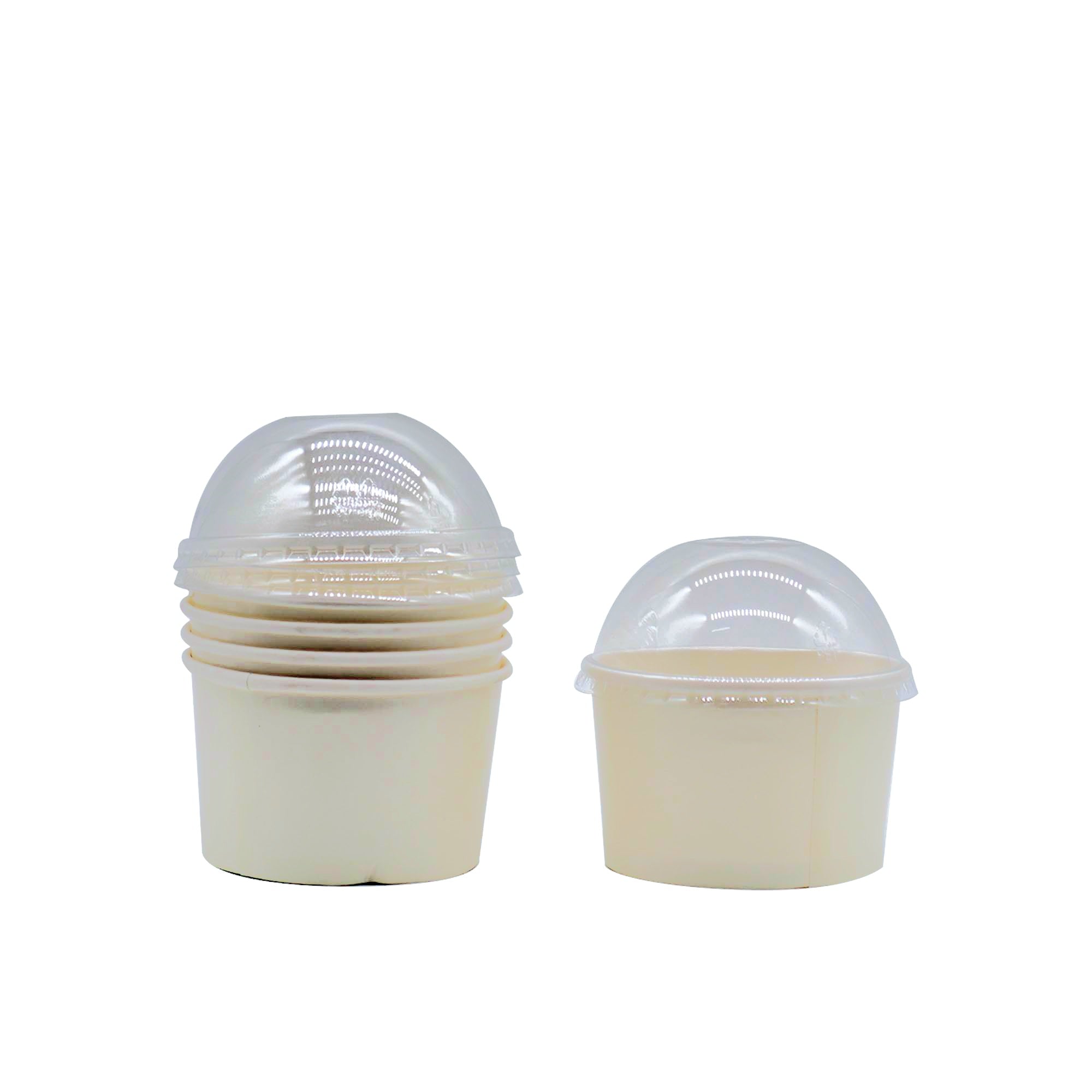 Ice Cream Paper Cups 150ml Vintage Tubs White 5pcs
