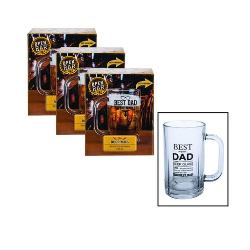 Open Bar Glass Tumbler 400ml Best Dad 400ml 1pc in Gift Box