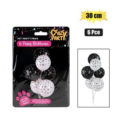 Paw Print Balloons PET Birthday Balloon Decoration 30cm 6pcs