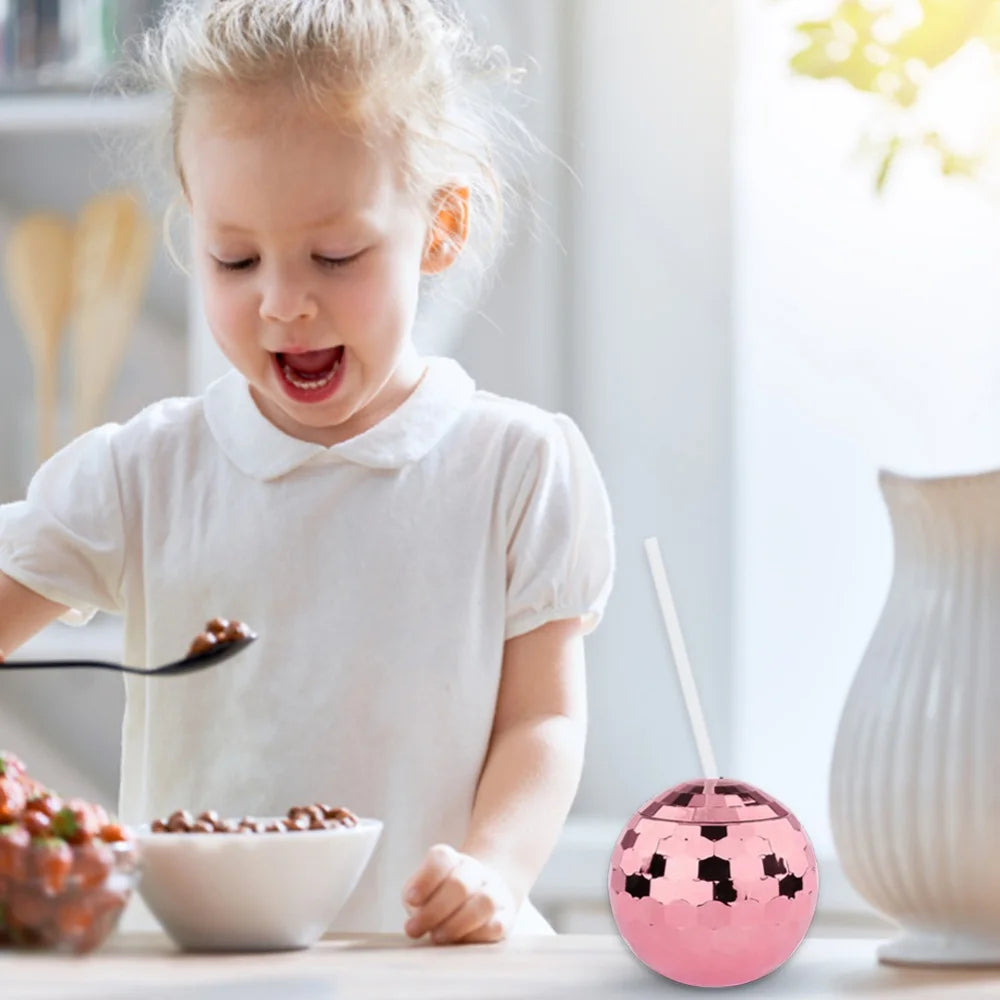 Disco Ball Smoothie Cup 350ml Tumbler with Straw