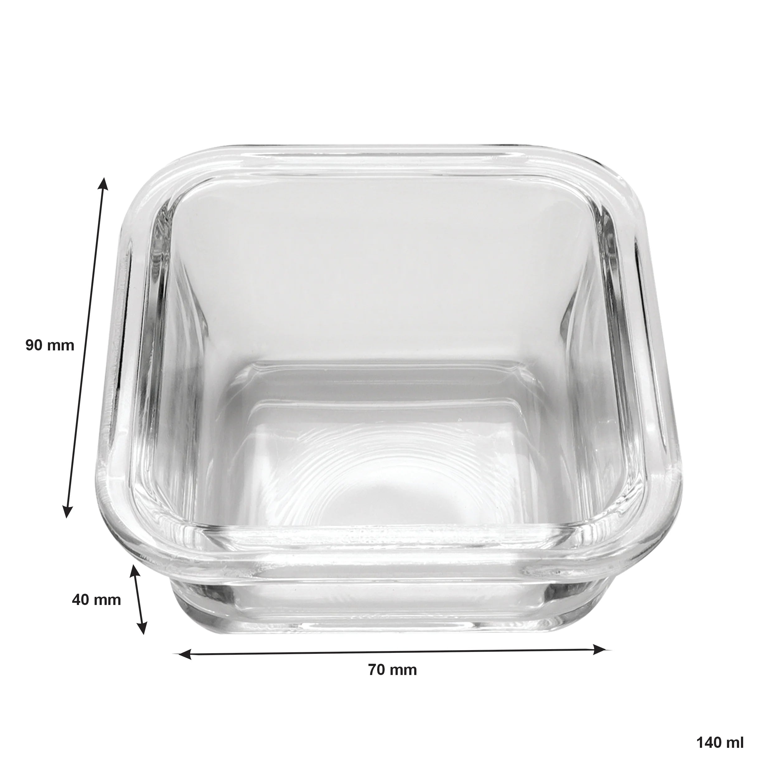 Consol Santorini Square Glass Bowl 140ml with Bamboo Serving Board