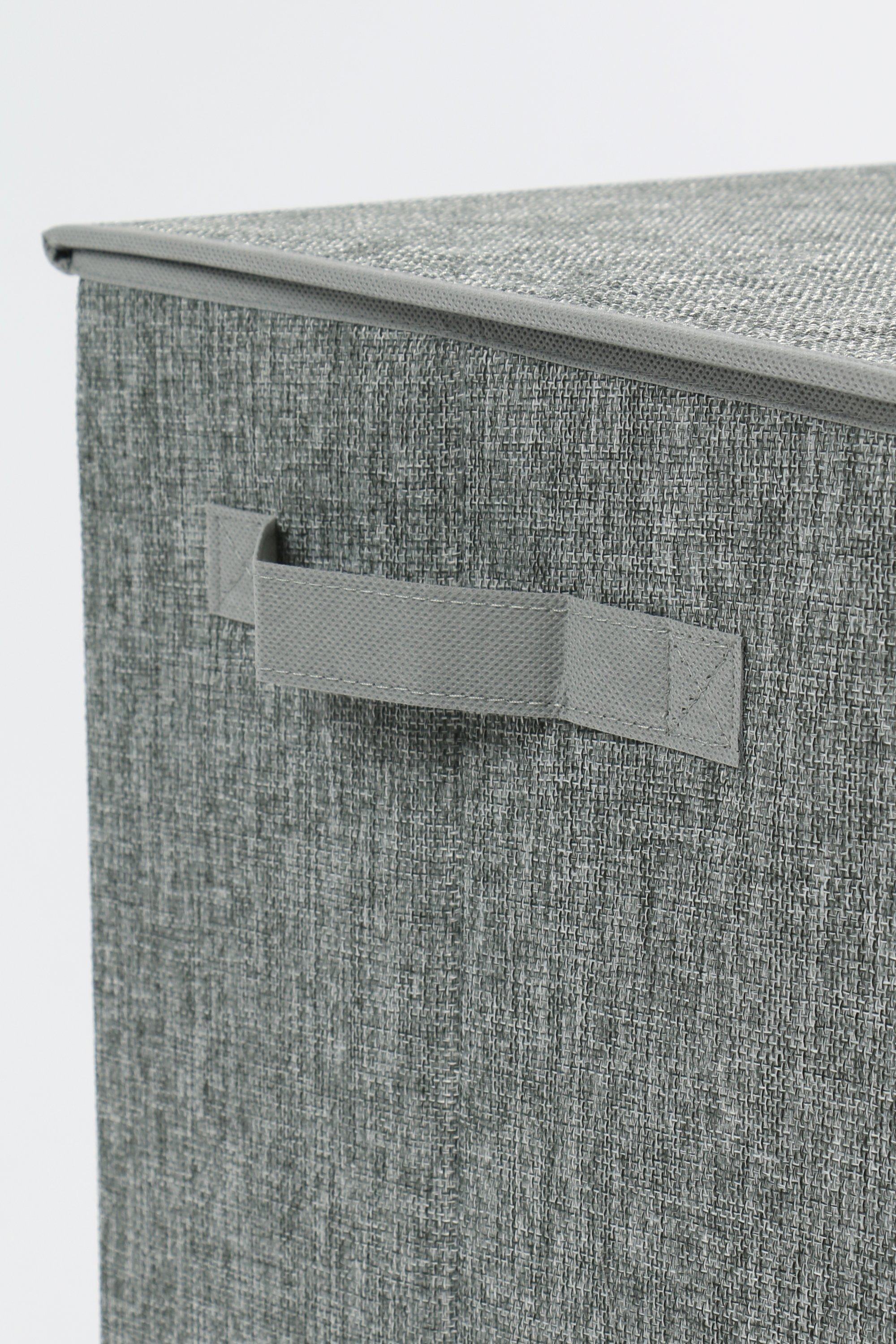 Woven Laundry Bin Basket Grey 40x30x60cm Scripted