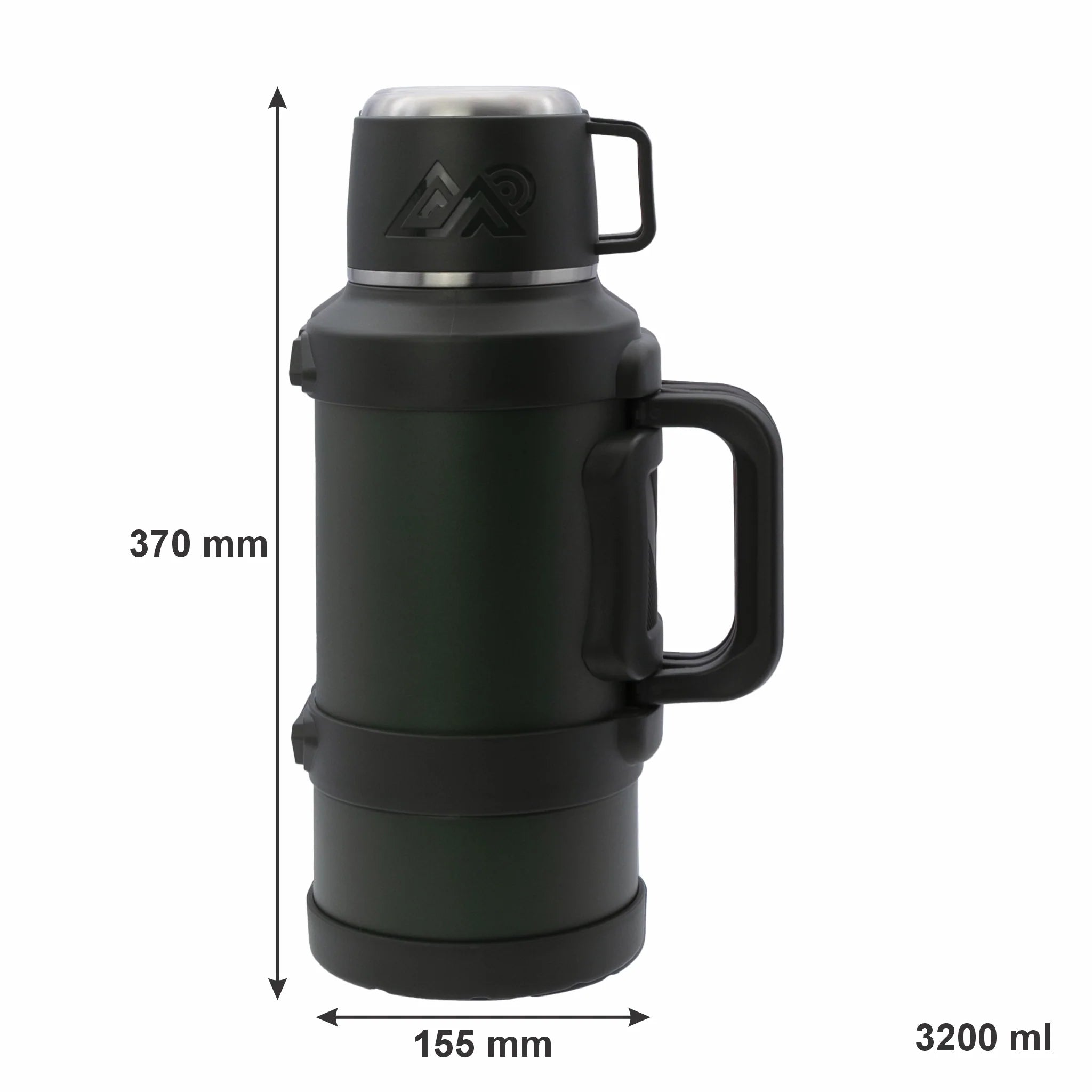 Regent Khaki Green Large Vacuum Flask Stainless Steel With Cup and Lid 3.2L