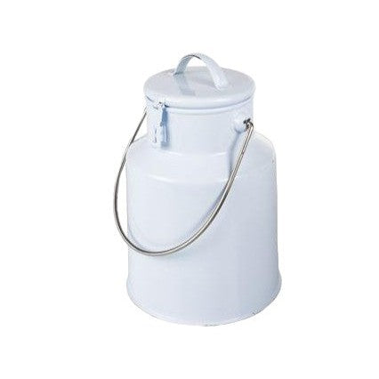 Enamel Milk Can 29cm High with Latch White