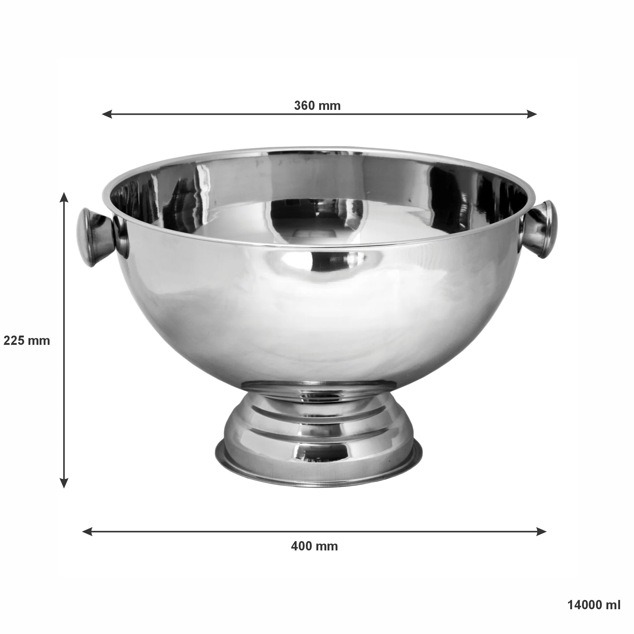 Bar Butler Champagne Punch Bowl 14L Footed With Knob Stainless Steel 30168