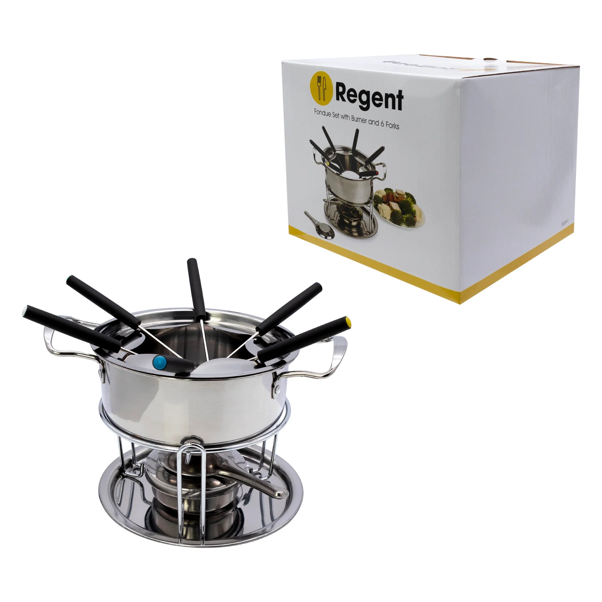 Regent Cookware Fondue Set with Burner and 6 fork 31530