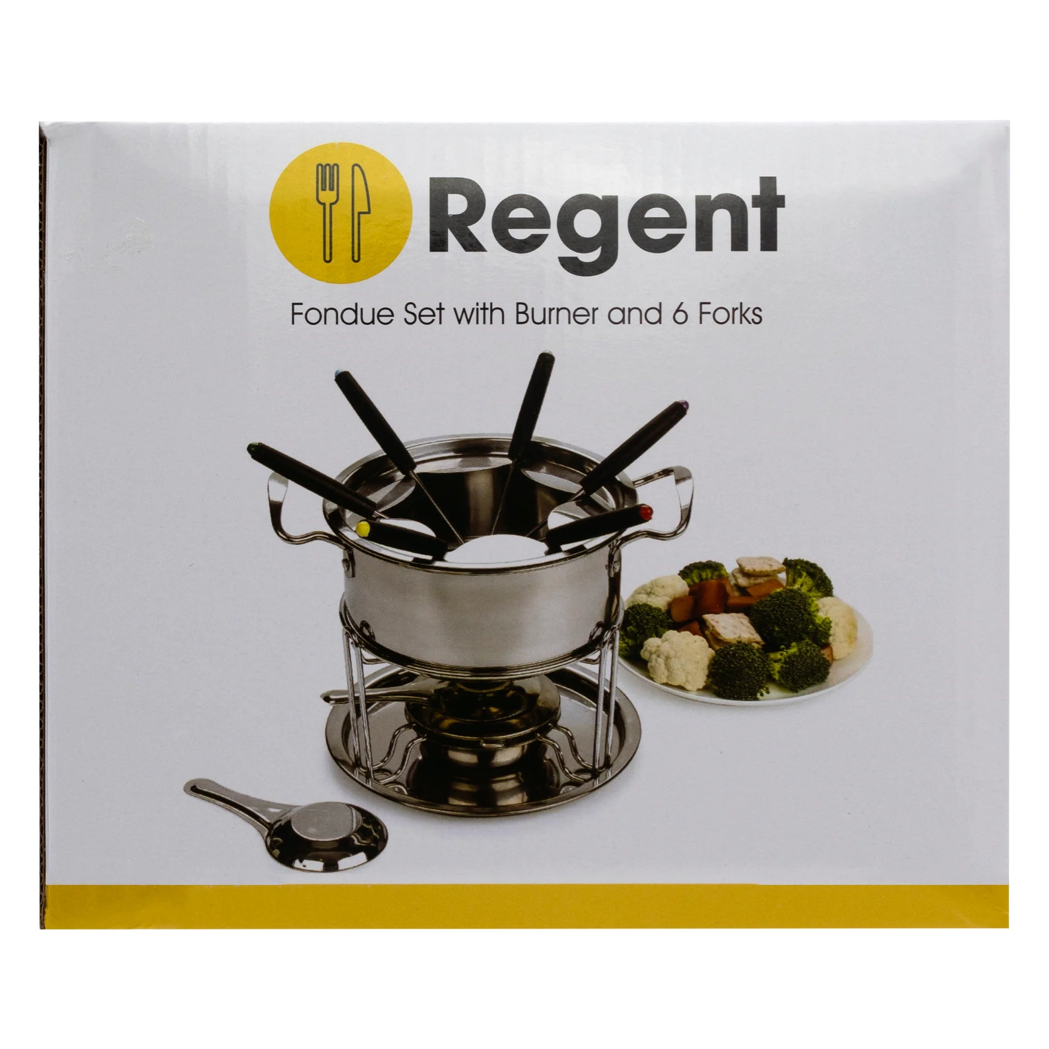 Regent Cookware Fondue Set with Burner and 6 fork 31530