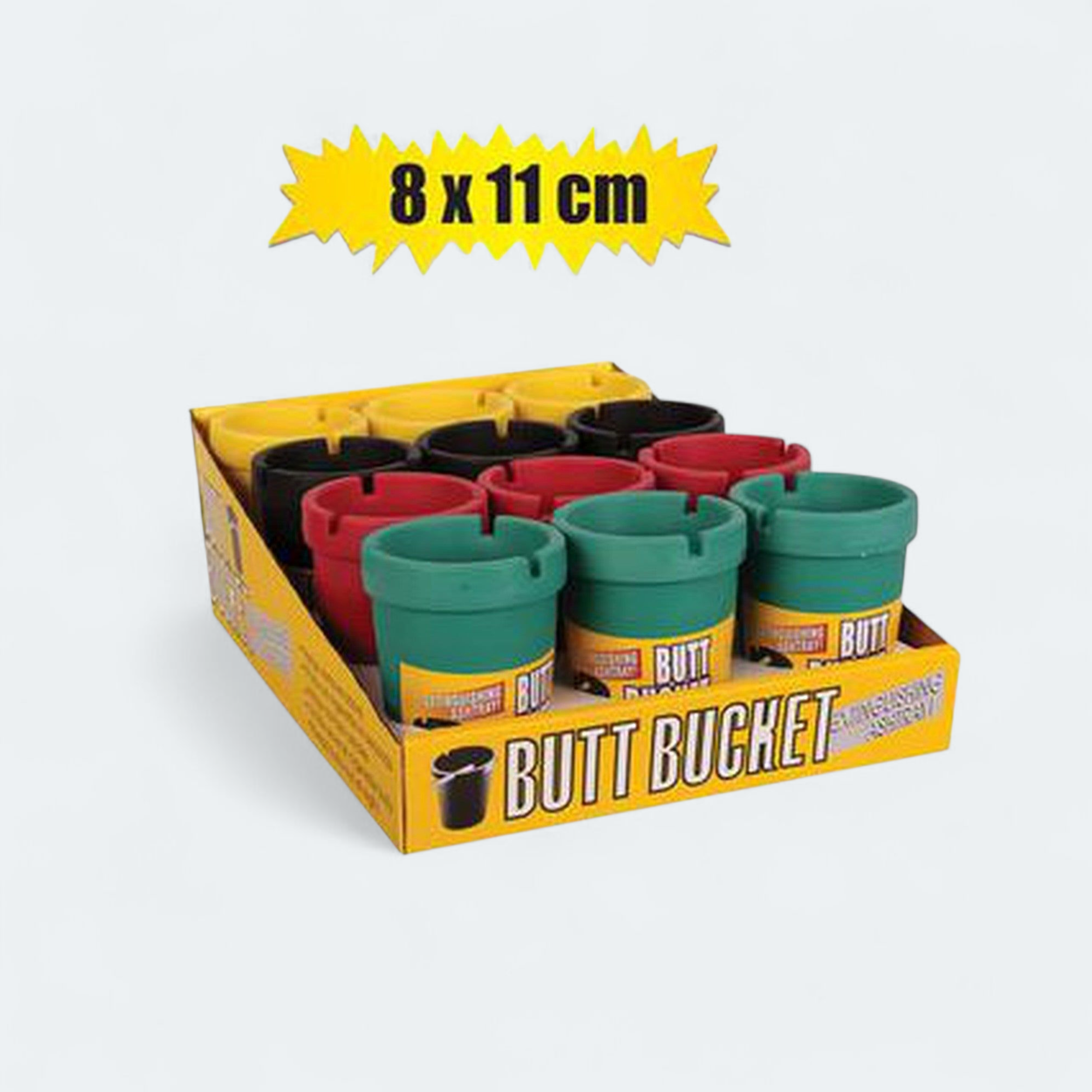 Ashtray Plastic Tub 8x11cm Butt Bucket Solid Color