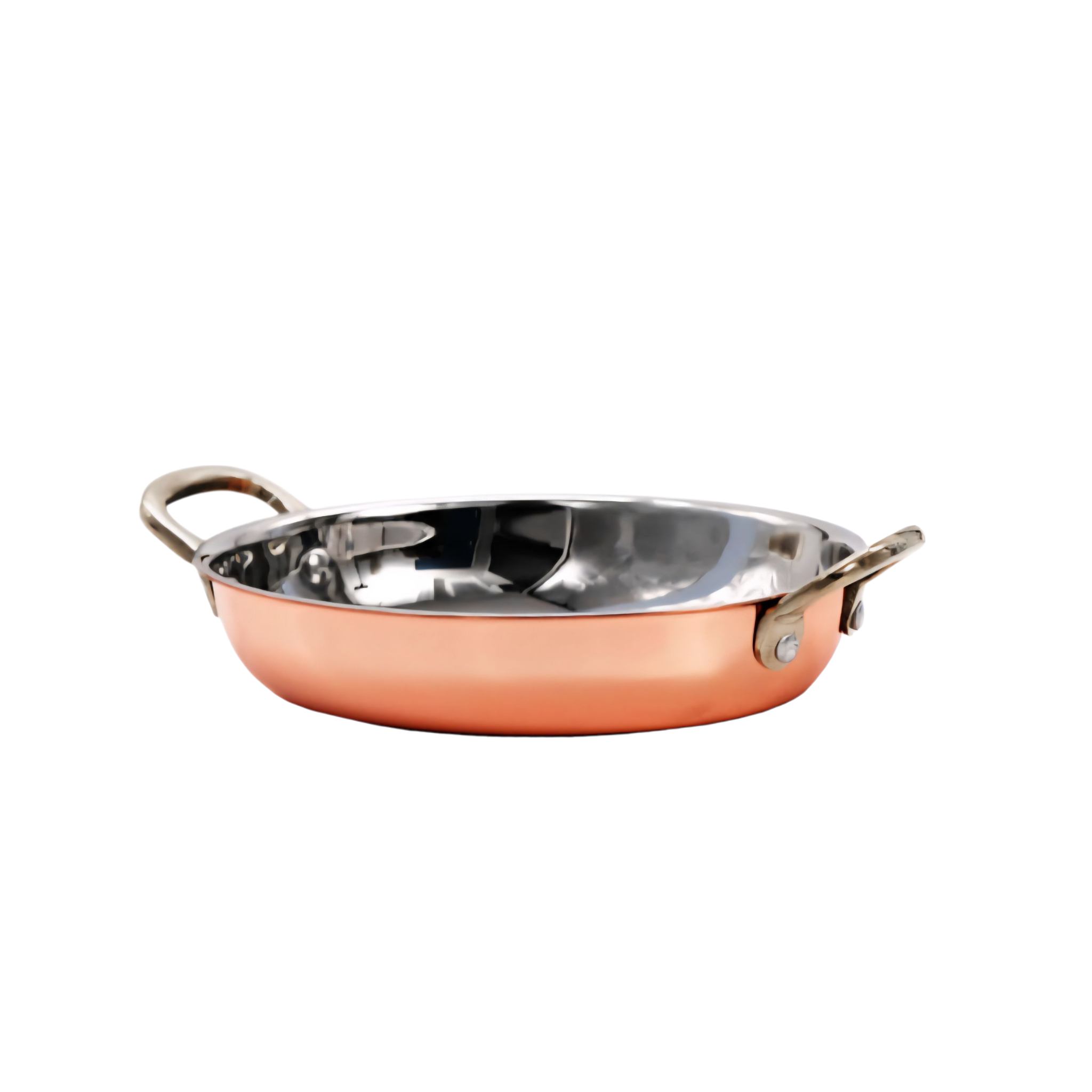 Regent Cookware Oval Pan 500ml with Brass Handles Copper Plated Stainless Steel