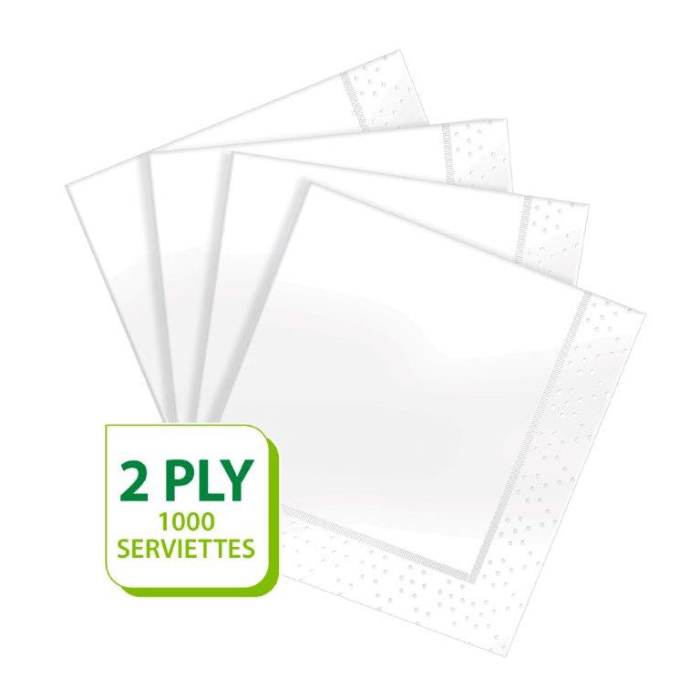 Twinsaver 2 Ply Paper Serviettes 1000 per box 0425