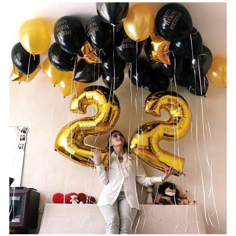 Party Gold Number Foil Balloons 42inch 106cm