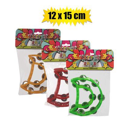 Musical Percussion Tambourine Plastic 15x12cm