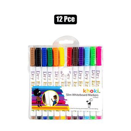 Khoki Slim Whiteboard Markers 12pc Set