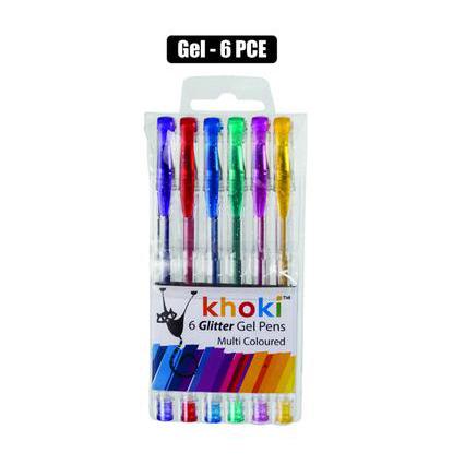 Khoki Novelty Glitter Gel Pen 6pc Set