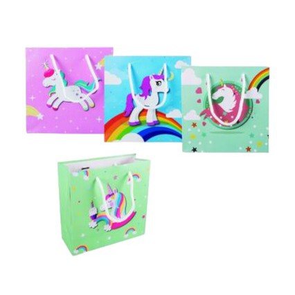 Gift Paper Bag Medium Size Unicorn 20x20cm 1pc