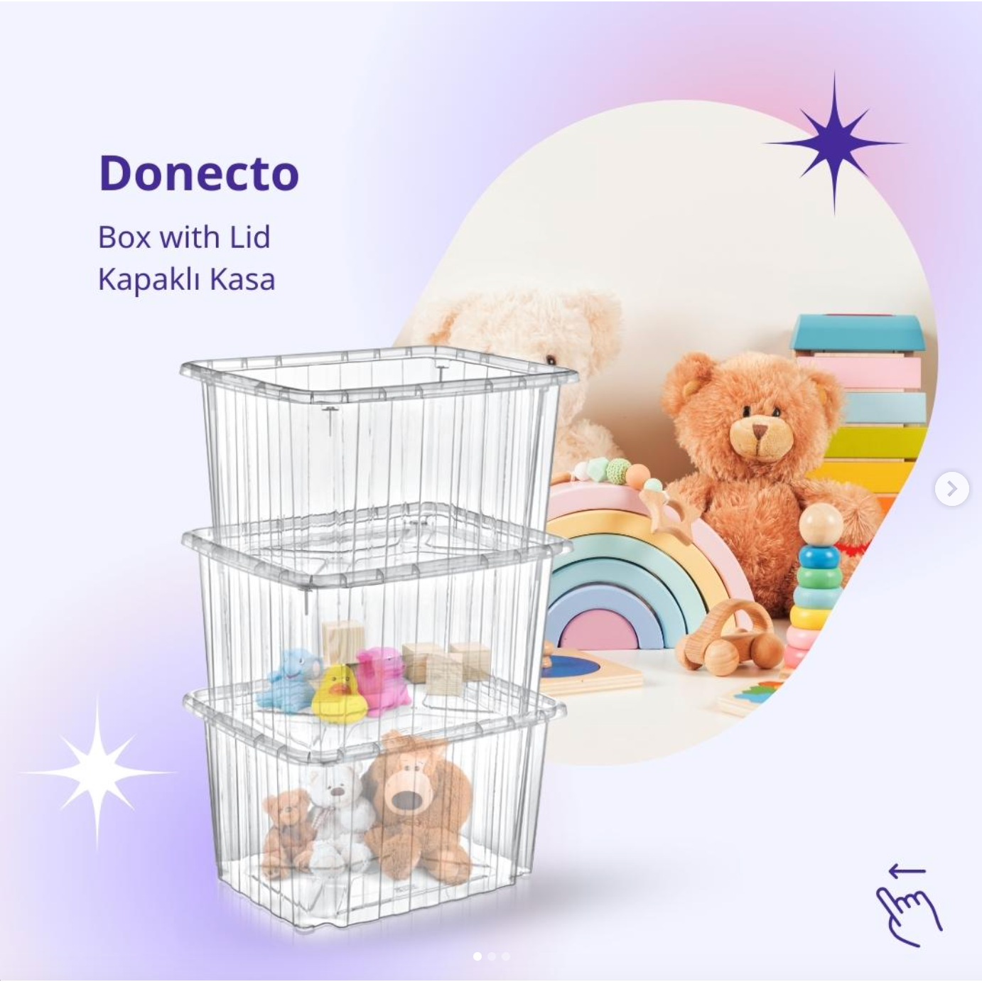 Titiz Plastic Universal Storage Box Transparent 23L E-662