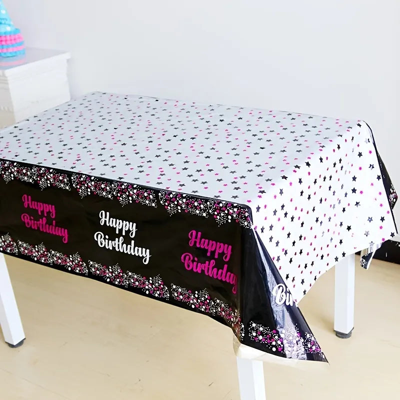 Disposable Waterproof Tablecloth Birthday Party Patterned 137x183cm