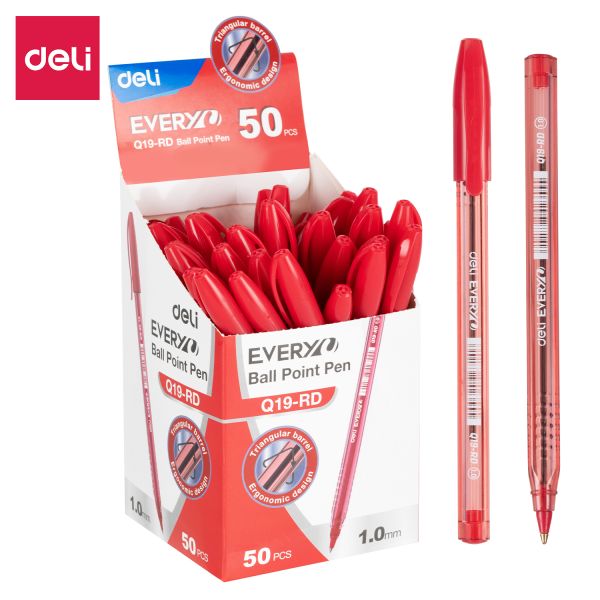 Deli Everyday Ballpoint Pen 1.0mm Red EQ19-RD 1pc