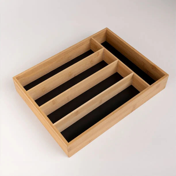 5Five Bamboo Utensil Cutlery Tray Non- Slip