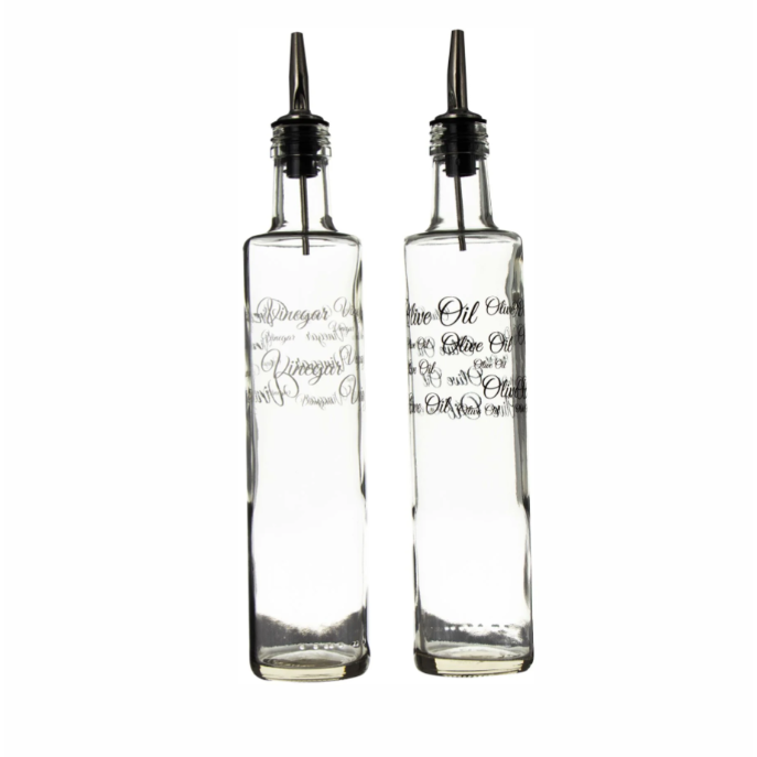 Consol 500ml Round Olive Oil or Vinegar Bottle with Pourer Printed 10268