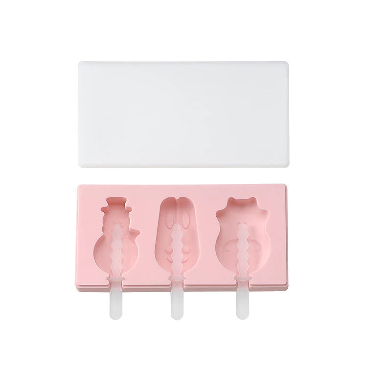 Silicone Ice Cream Mould Pink 3-in-1 Design