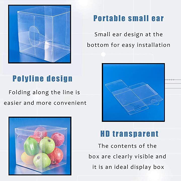 PVC Gift Box 8x8x10cm Transparent Open 1-Side 12pack