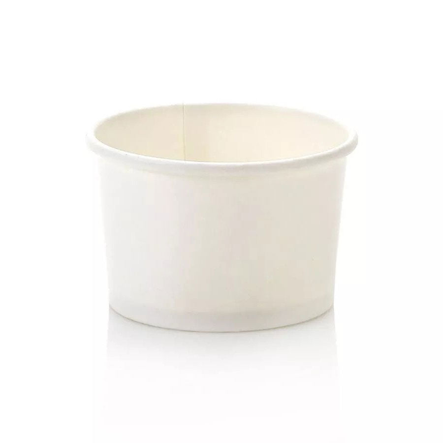 Ice Cream Paper Cups 120ml White Vintage Tubs 10pack