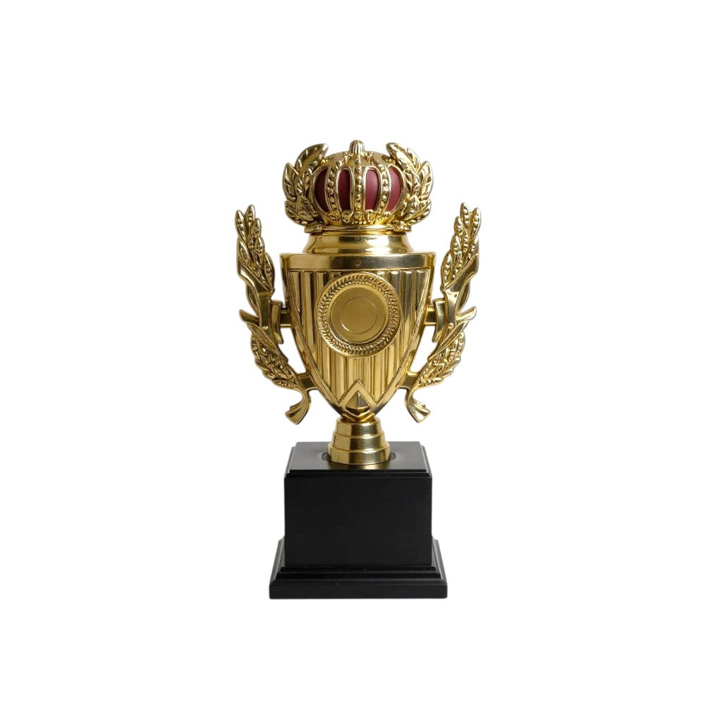 Gold Plastic Trophy Cup with Black Base 21cm