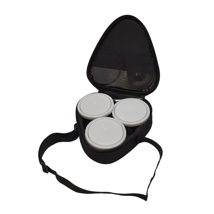 Lunch Box 3pc Set Stainless Steel with Rubber Lid & Bag No.3