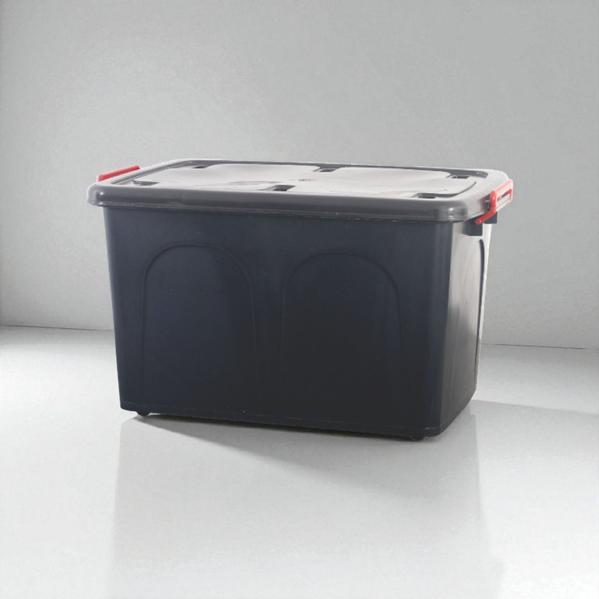 85L Storage Utility Container Box Black with Wheels