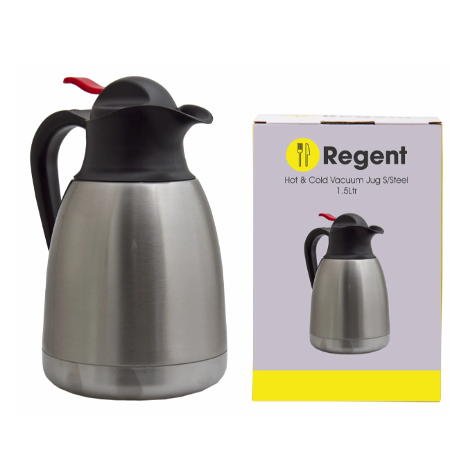 Regent Vacuum Flask Jug 1.5L Double Walled Stainless Steel 12940