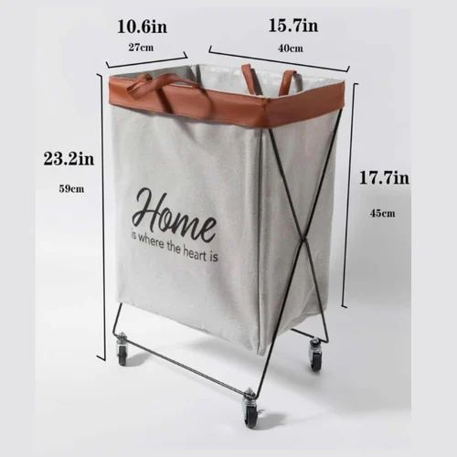 Foldicart Laundry Bin Basket with Wheels