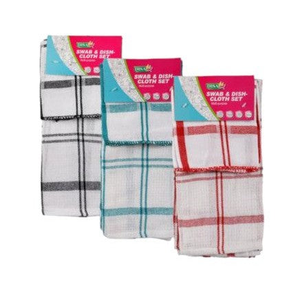 Disa Honeycomb Kitchen Dish Cloth with Swab 2pack Set