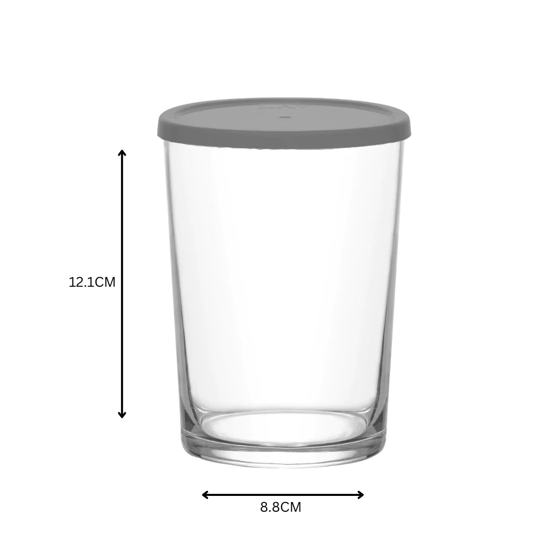 LAV Glass Storage Jar With Grey Lid 520ml SGN1359