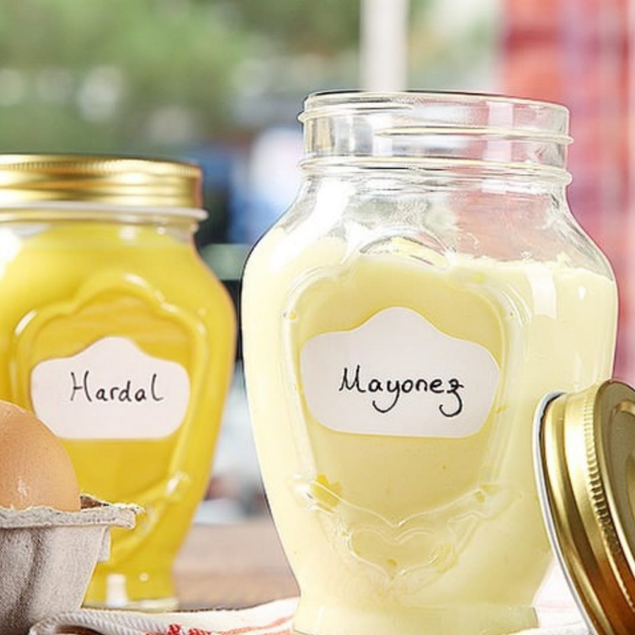 LAV Glass Storage Canister Jar 1L with Gold Lid SGN1361