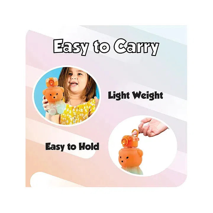 Bear Shaped Water Bottle with Built-In Straw and Carry Strap - 1.3L 2-Tone