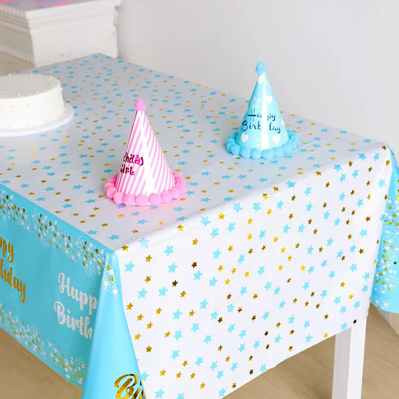 Disposable Waterproof Tablecloth Birthday Party Patterned 137x183cm