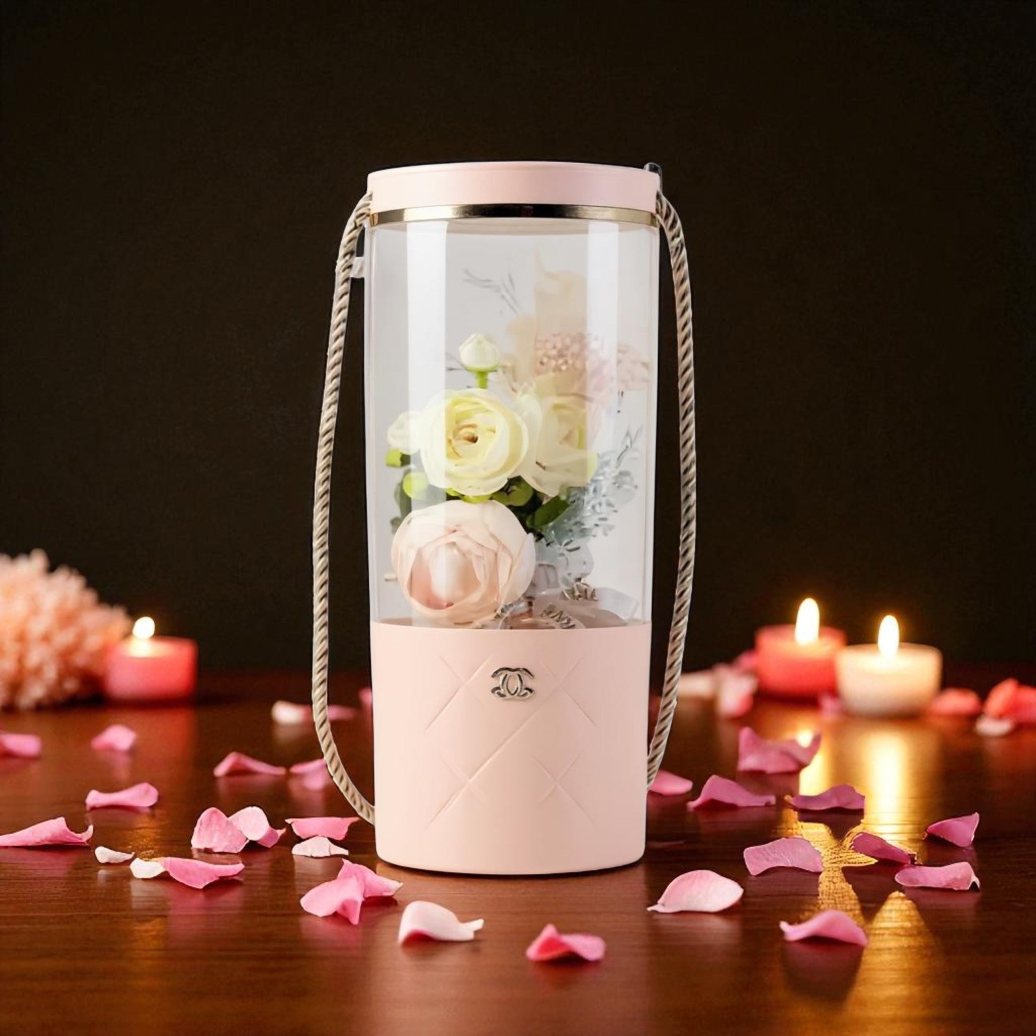 Florist Gift Tube Box with Transparent PVC Window 10x5x27.5cm 1pc