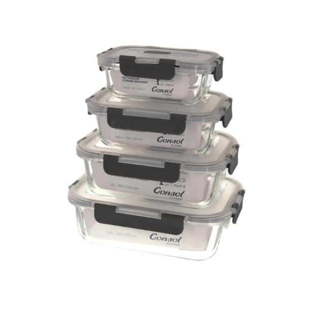 Consol Madrid Rectangle Storage Container with Vented Clip C Lid 630ml 17169