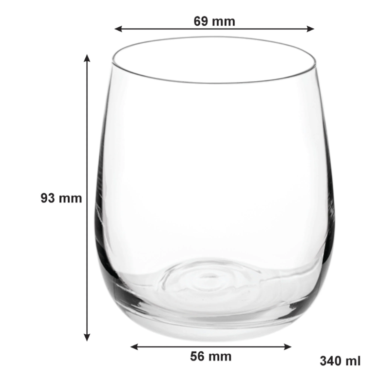 Consol Genoa Glass Punch Bowl 11L & Glass Tumbler 340ml with Ladle 8pc Set