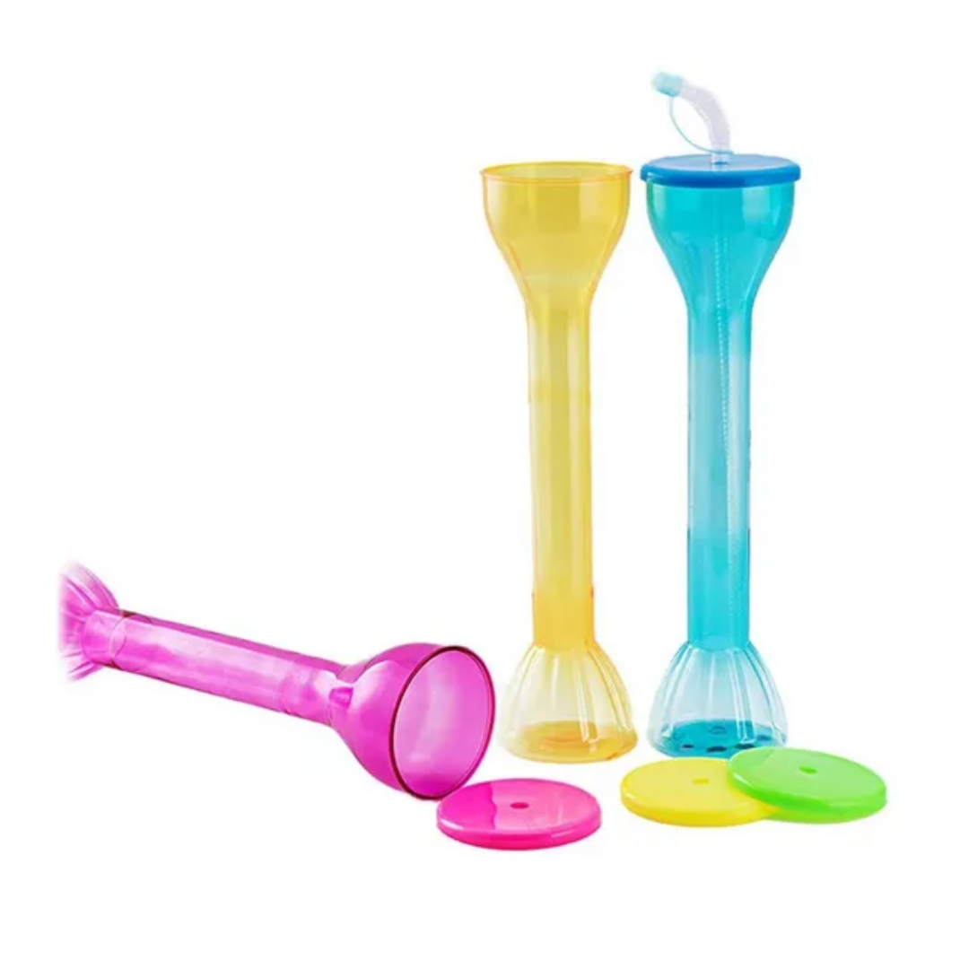 Yard Glass Plastic Party Slush Tumbler with Straw 1pc
