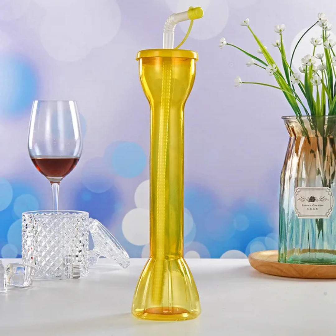 Yard Glass Plastic Party Slush Tumbler with Straw 1pc