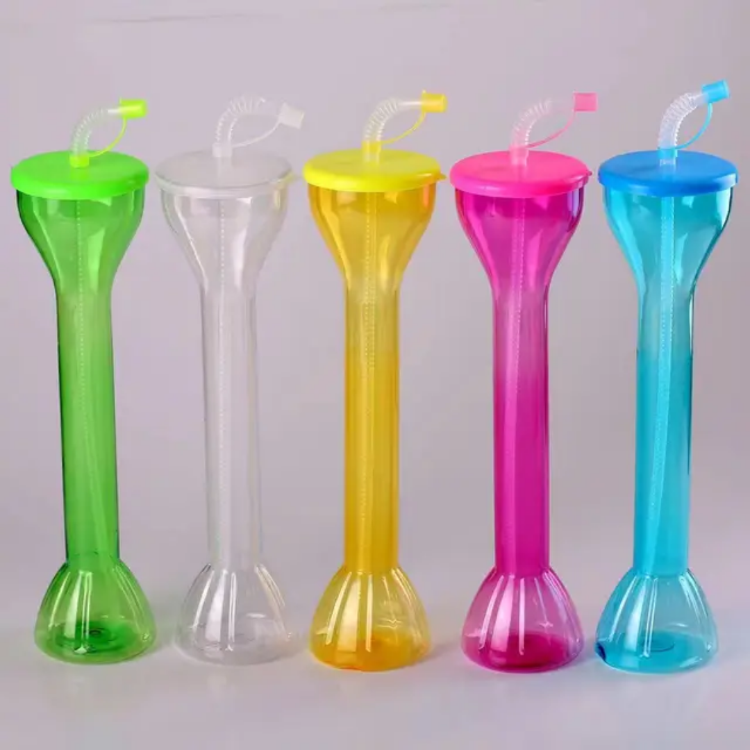 Yard Glass Plastic Party Slush Tumbler with Straw 1pc