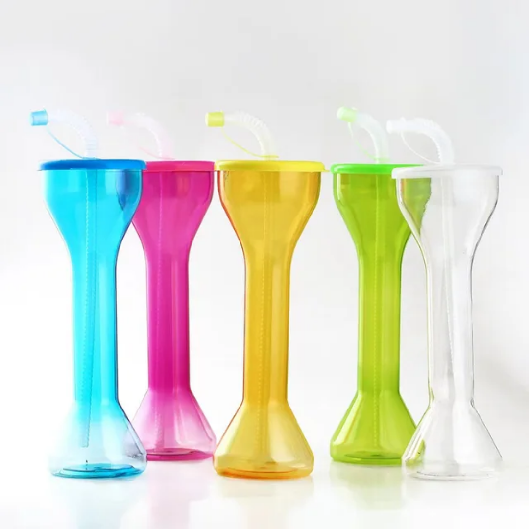 Yard Glass Plastic Party Slush Tumbler with Straw 1pc